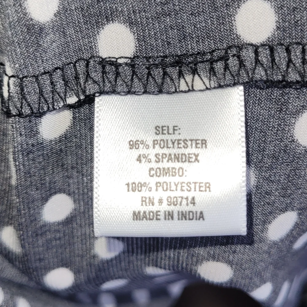 MSK Ruffle Cold Shoulder Black & White Dot Shift Dress - Picture 8 of 10